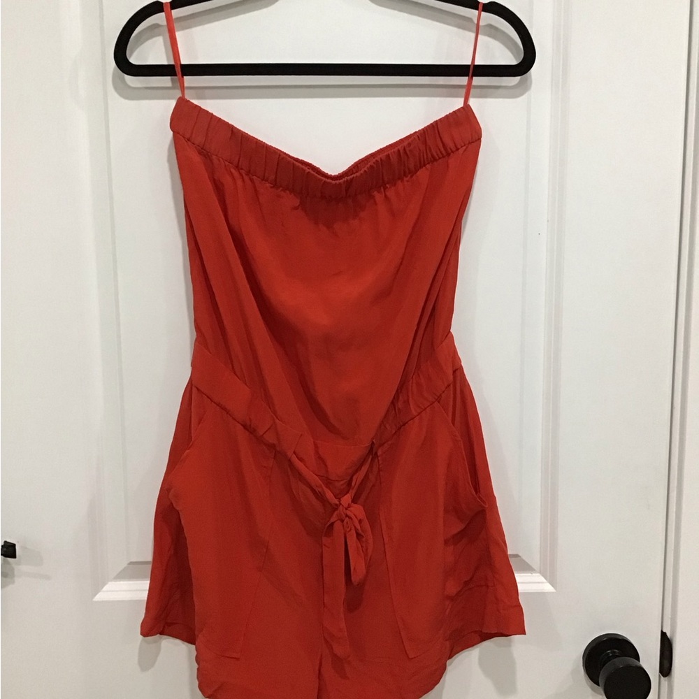 Diane Von Furstenberg Womens 6 100% Silk‎ Red Strapless Jumper